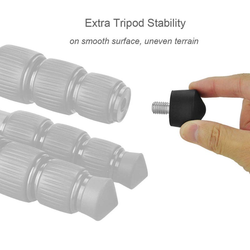 Foto&Tech Universal Anti-Slip 3/8" Rubber Foot Spike Compatible with Andoer Benro Gitzo Induro Kingjoy Manfrotto Weifeng RRS 3/8"-16 Thread Tripod Monopod on Smooth Uneven Surface 30mm x 40mm (3 PCS) - Image 3